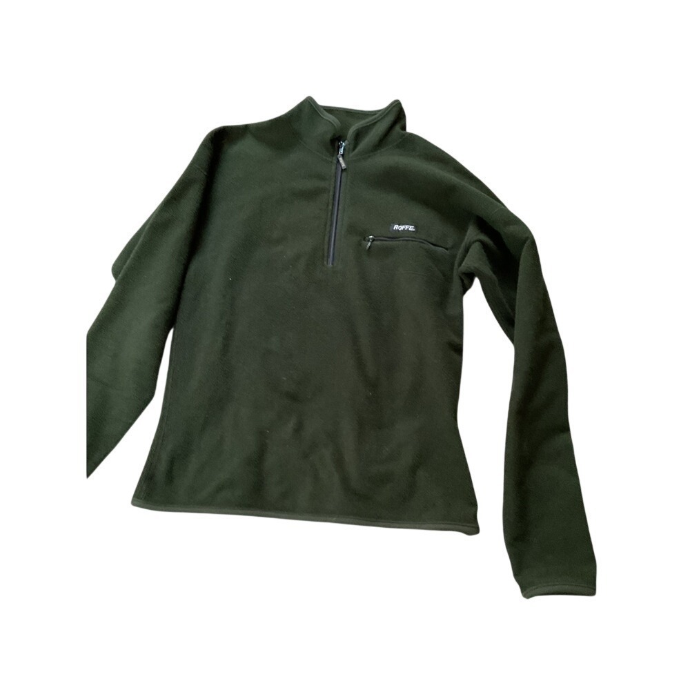 Roffe Polartec Mens Quarter Zip Fleece Pullover Forest Green Jacket Large